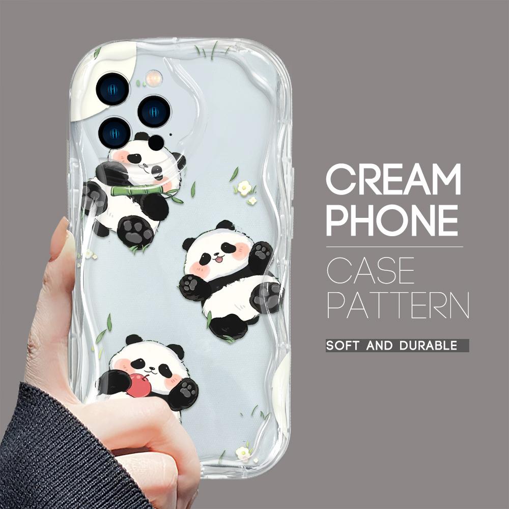 Для iPhone 16 15 14 13 12 Pro Max Samsung S24 Ultra S23 S22 Plus Redmi Note 13 Pro Мягкий силиконовый защитный чехол с изображением милой панды