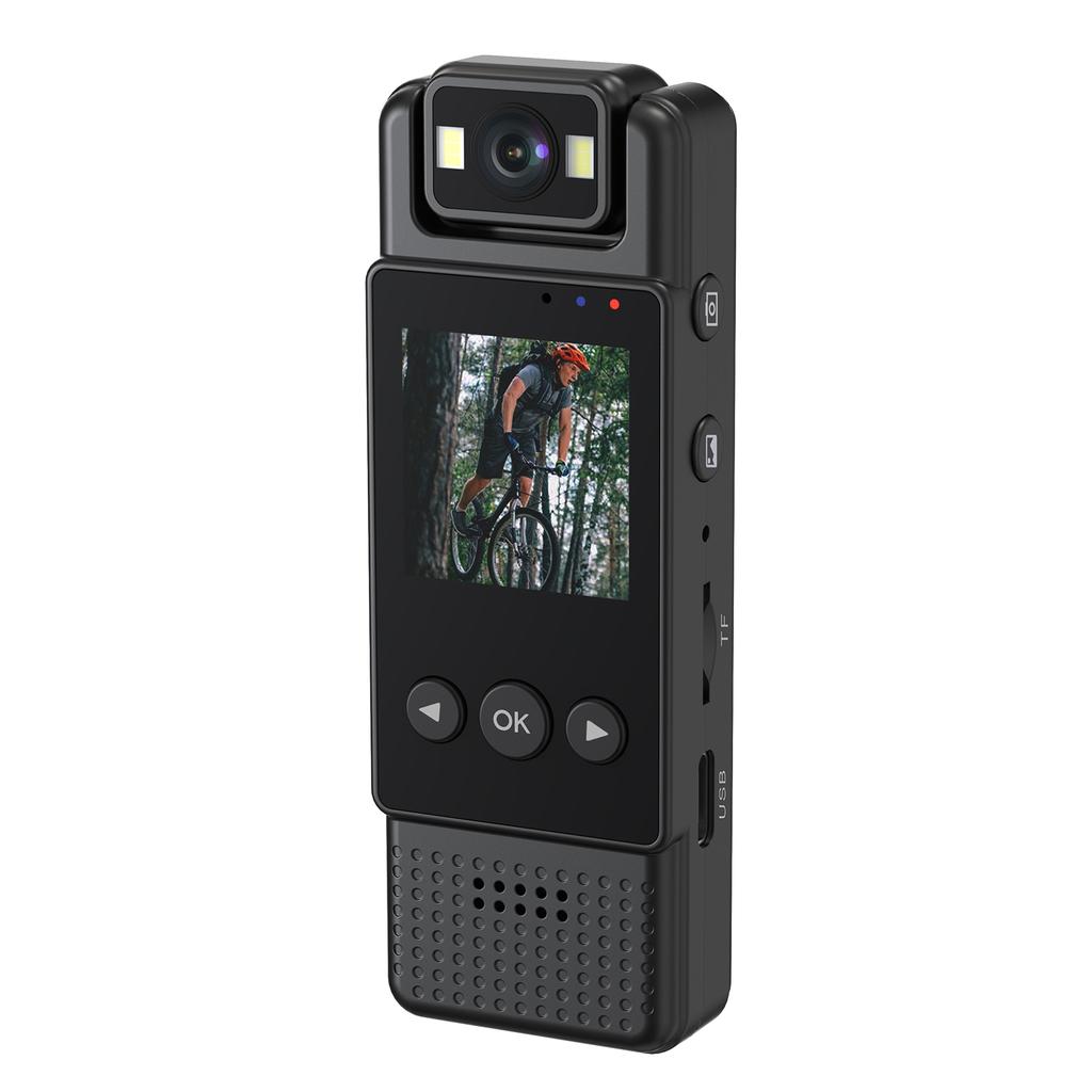 1,3-дюймовый экран на теле камеры с возможностью записи аудио и видео, портативная маленькая видеокамера с возможностью поворота на 180 градусов
