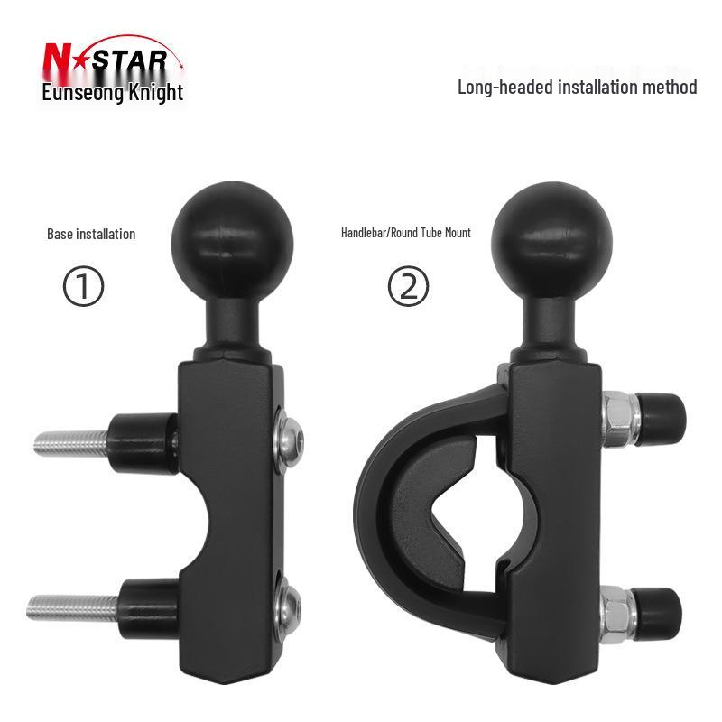N-STAR Motorcycle Dual-use Handlebar Mount with Long Bar and Fixed Ball Head