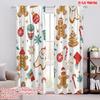 2pcs,2D Plane Printing Popular Curtains Christmas Cookie Festive Gifts (4) Durable Polyester (without Rod) Versatile All Ldeal