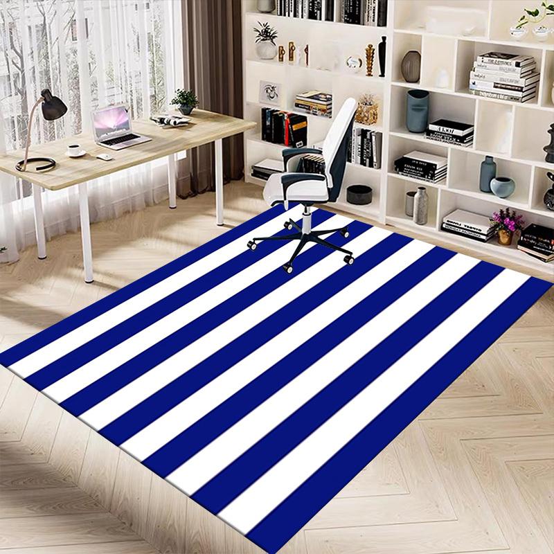 1 шт. Полоски, Темно-синий, Очень большой, Нескользящий коврик для пола, Офис, Семья, Спальня, Студия, Ковер большого размера, Ковер для помещений, Яркие цвета