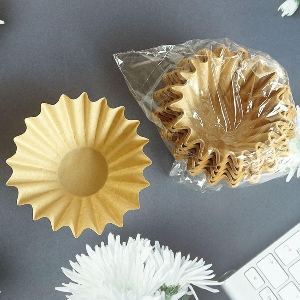 50 шт. Кофе ручной заварки Кофейная фильтровальная бумага Волнистый узор Бумага для фильтрации пирога Кофейный фильтр