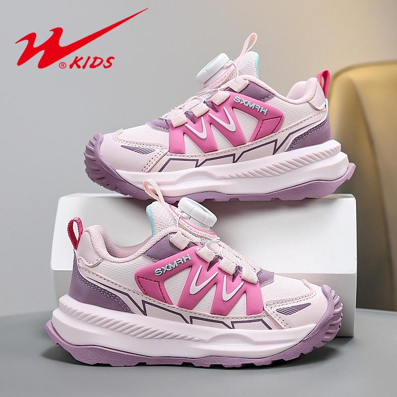 W.KIDS Multi-Color Fleece-Lined Sports Shoes with Fashionable Patchwork, Cool Buckle Design, Warm & Comfortable.