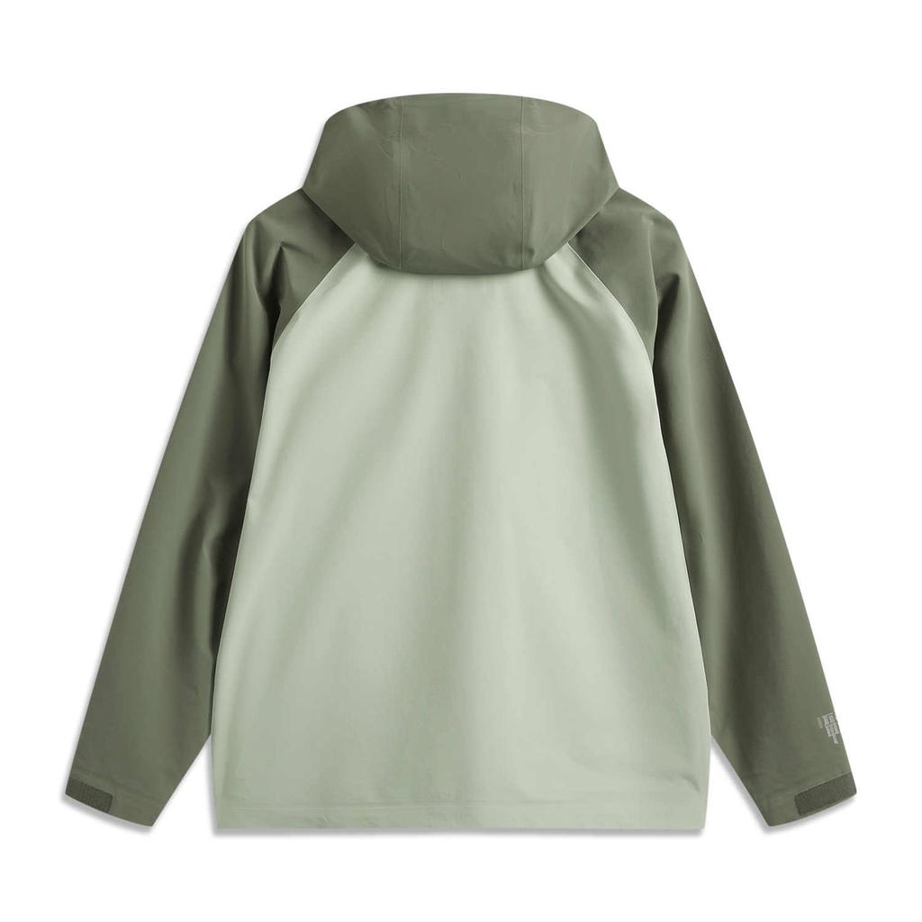 Li Ning CF Su Wan Long Jia Series Color Block Hooded Letter Zipper Long Sleeve Windbreaker Unisex Outerwear Green AEMU041-2