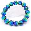 Dragonfly Ball Blue Green 12mm Round Ball Bracelet Inner Circumference Kerama Marine Firefly Glass Natural Stone Power Stone Prayer Bead Prayer Bead