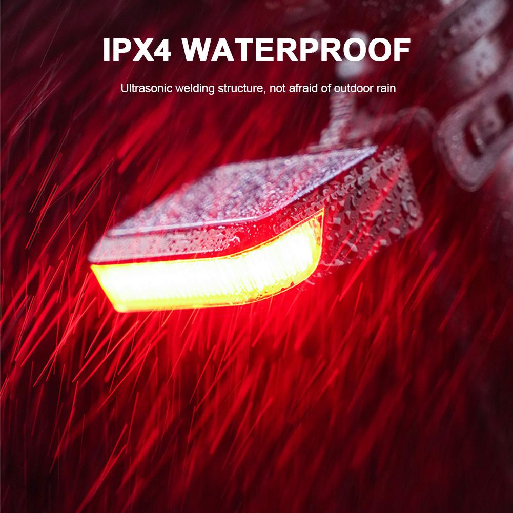 Задний фонарь для велосипеда на солнечной батарее, водонепроницаемый, для горного шоссейного велосипеда, с зарядкой через USB, предупреждающий задний фонарь для езды на велосипеде на открытом воздухе