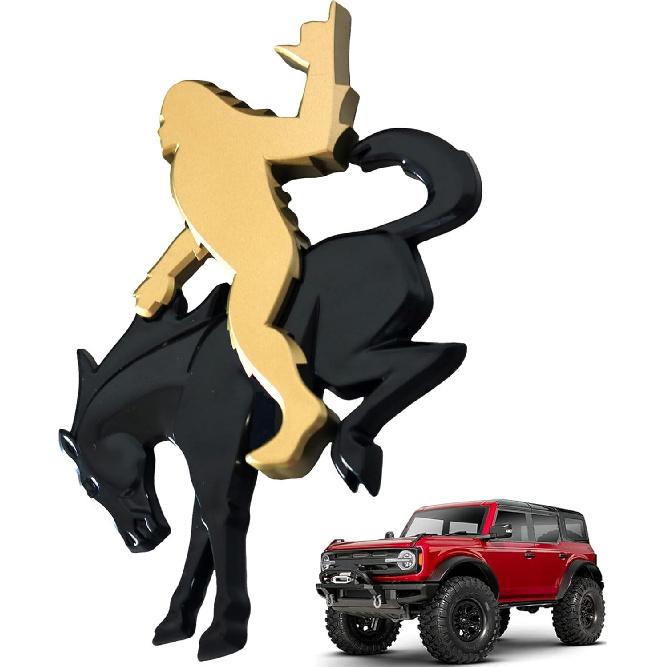 Дополнительный значок Сасквоча для Bronco, 3x4 дюйма, Внедорожная наклейка с клеем 3M, Аксессуар для автомобиля (Черный металлик2)