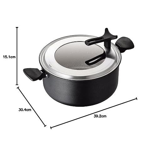 Kai Corporation KAI Lightweight 28cm Two-Handled Pot, Gas/Induction Compatible, with Lid, PFOA and PFOS Free, KHS DW5647