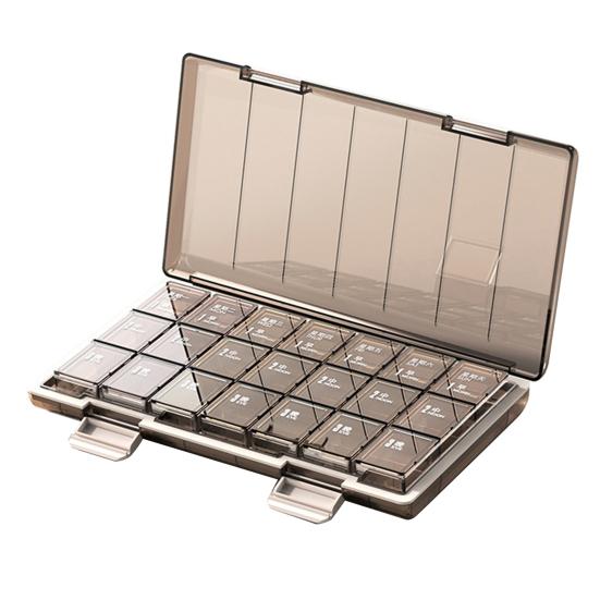 Large-Capacity Medicine Organizer for Morning Noon Evening Portable Easy To Open 12 Capsules or 25
