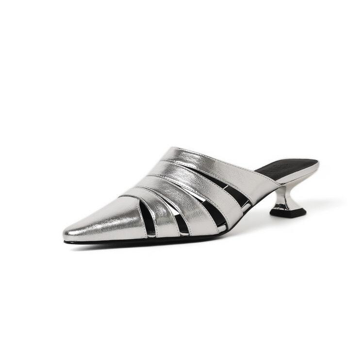 Остроконечные полые супер феи начало лета новые мягкие кожаные туфли на каблуке-кошке с мелким ртом свиная клетка женская верхняя одежда на среднем каблуке сумка голова крутые тапочки