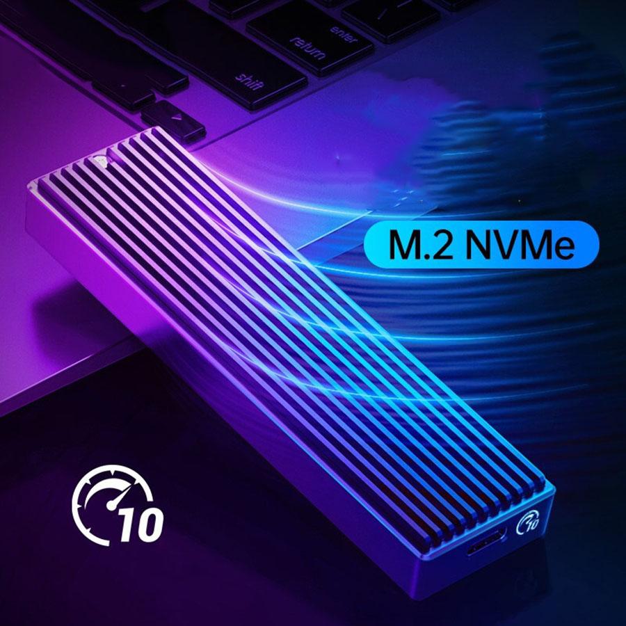 USB 3.1 M.2 NVMe SSD Hard Drive Enclosure W/ A To C & C To C Cables - M2PAC3-G20