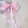 Sweet Large Bowknot Hair Clip For Women Girls Lolita Long Ribbon Solid Hairpin Cute Ponytail Hair Bands Fashion Hair Accessories