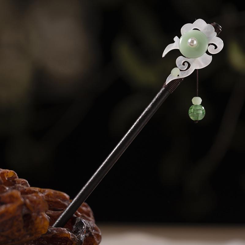 Заколка для волос с кисточкой из искусственного черного дерева в старинном стиле - аксессуар ханьфу для женщин