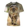 Новая футболка с 3D-принтом кошки, повседневная футболка с круглым вырезом для мальчиков, в стиле харадзюку, летний уличный стиль, легкий топ