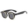 Classic Steampunk Goth Glasses Goggles Round Flip Up Sunglasses Retro Vintage Fashion Accessories Trend Round Eyeglass