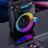 Переносной беспроводной Bluetooth-динамик с басовым стереодинамиком, сабвуфером, дискотечным светом, светодиодной вспышкой, FM-радио, беспроводной динамик для улицы