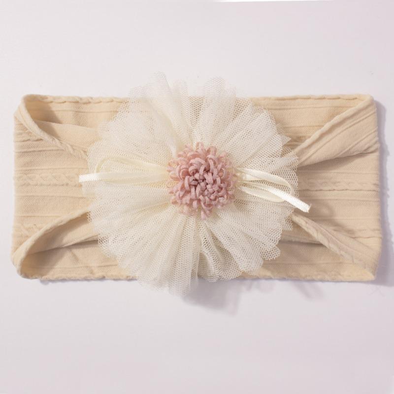 Hot-selling New Children's Headband Cute Mesh Flower Baby Jacquard Headscarf Comfortable Baby Jewelry