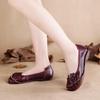 Women Loafers Genuine Split Leather Flat Heels Flower Round Toe Soft Solid Sandals Platform Ladies Shoes  De Mujer Erf45