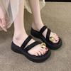Thick-soled Metal-toed Sandals Women's New Soft-soled Toe-toe Cool Slippers Women's Summer Casual Wear Beach Sandals