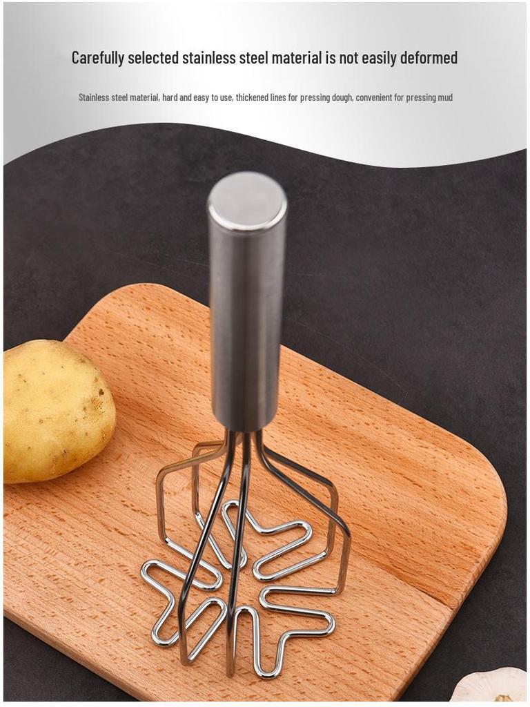 Stainless Steel Multifunctional Double-Layer Potato Masher Kitchen Gadget