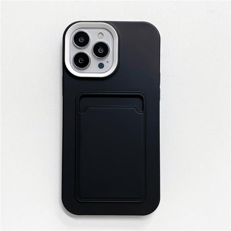 Original Candy Color Card Slot Wallet Phone Case For iPhone 15 14 13 11 12 Pro Max Soft Silicone Shockproof Cover