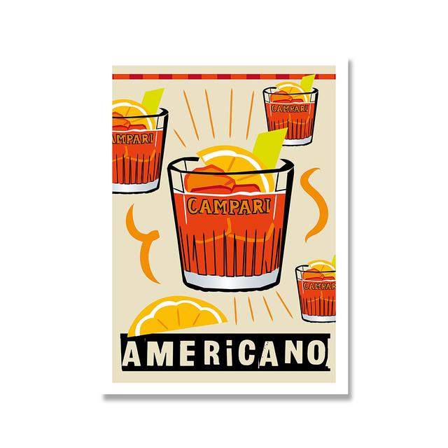 Джин Тоник Кухня Печатный Коктейль Настенная Картина Холст Картина Кухня Плакат Бар Клубная Жизнь Домашнее Украшение Мультфильм Напиток Картина