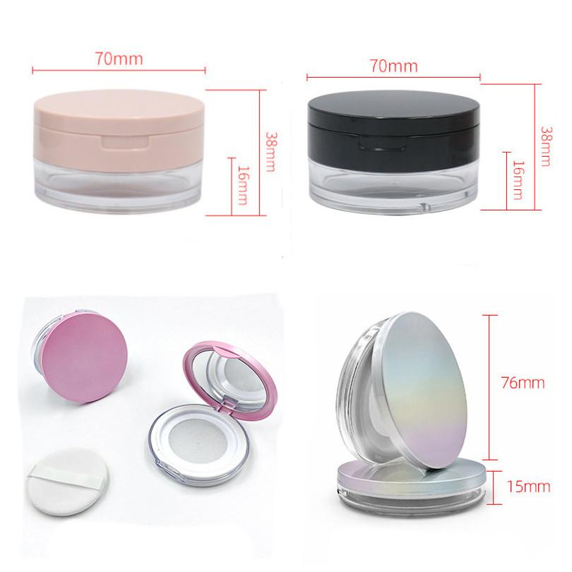 Портативная пластиковая пудреница, ручная пустая пустая пудреница с ситом, косметическая дорожная банка для макияжа, сито-контейнер