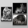 King and Queen Lion Black White Canvas Painting Animals Posters Prints Living Room Bedroom Love Family Wall Art Pictures Modern Home Decor Cuadros