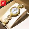 Brand Original Luxury Rose Gold Bracelet Rotating Quartz Watch for Women Fashion Elegant Diamond Ladies Wristwatch