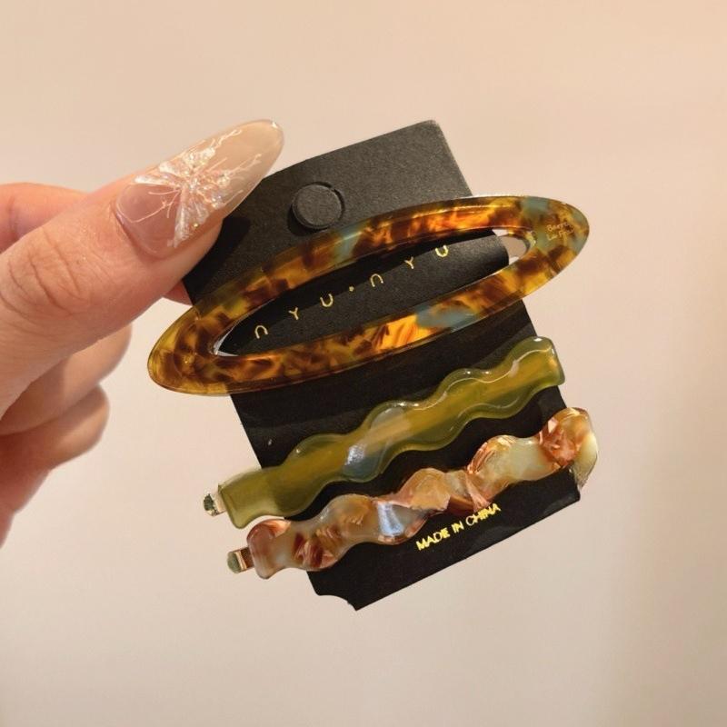 Summer Style Acetate Bb Hair Clips  Side Clips  Forehead Bangs Clips  Simple Semi-tied Hair  Straight Clips  Hair Clip Headwear