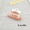 Luohe Jewelry Pink Acetate Rhinestone Shark Hair Clip - Ancient Style Women's High-End Accessory