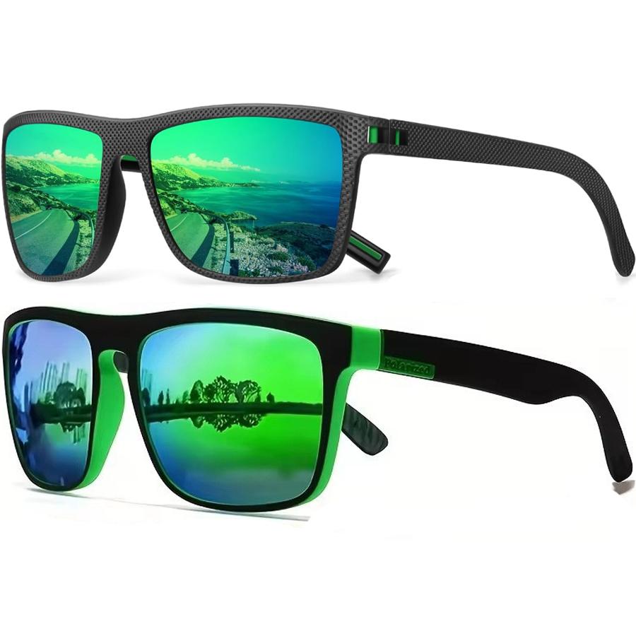 2Pack New Polarized Sunglasses Men Women Trendy Retro Sun Glasses Outdoor Sports Fishing Hiking Driving UV400