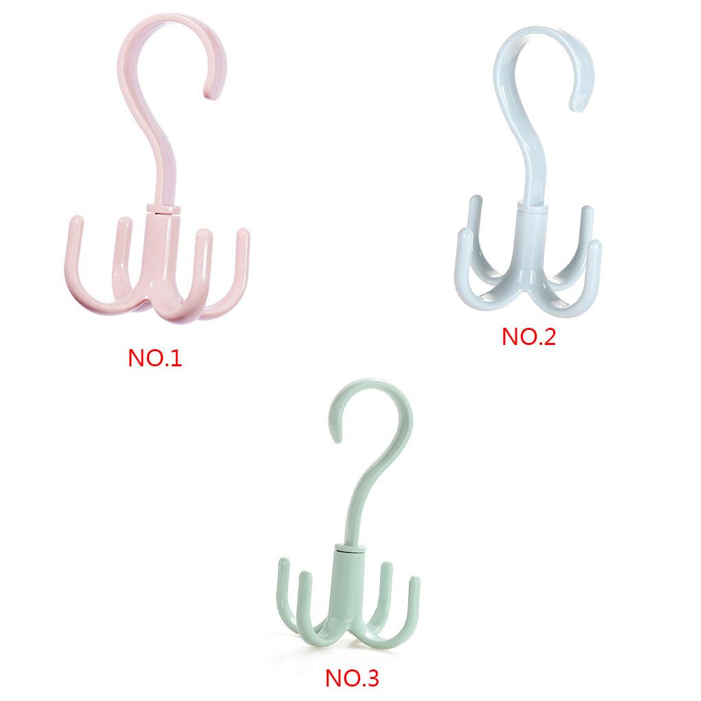 Вращающаяся на 360 градусов пластиковая вешалка с 4 крючками для сумок, держатель для полки, органайзер