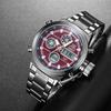 AMST Men Watch Top Luxury Brand Red Big Dial Sport Watches Mens Chronograph Quartz Wristwatch Date Male Clock Relogio Masculino
