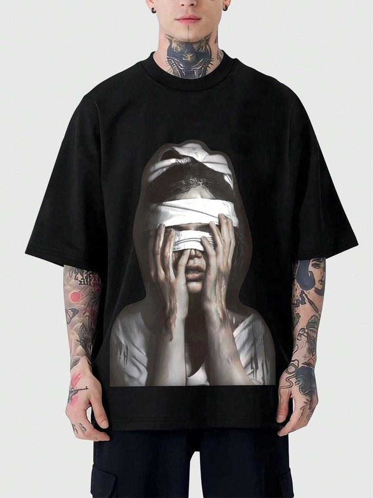 ROMWE Street Life Мужская летняя повседневная футболка с короткими рукавами и принтом с персонажами