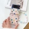 Красочный чехол Love Ins для Samsung Galaxy Z Flip3 Flip4 Flip 3 4 5g, защитный чехол с мультяшным сердечком для ПК, милый браслет
