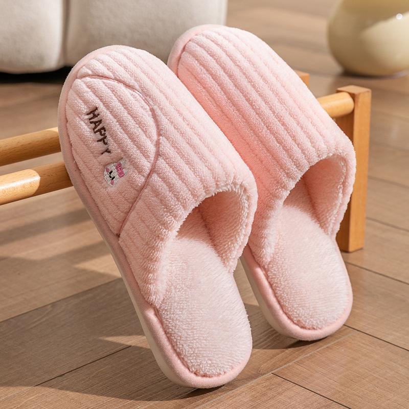Cotton Slippers Women's Winter Home Use Spring and Autumn Indoor Warm Non-slip Home Winter Couple Plush Men