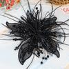 Twisted Wire 3D Organza Flower Patch Feather Pearl Studded Patch  Corsage Accessory