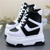 Fashion 15CM High-top Lace-up Small Increase and Slim 2025 Leisure Comfy Booties Shoes Ankle Boots with Super High Heels