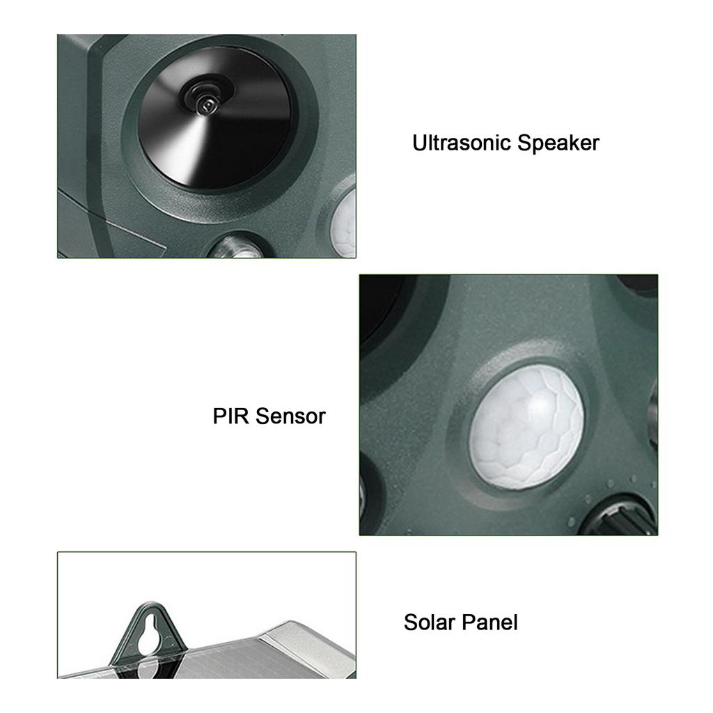 Animal Repeller with LED Light Cat Dog Deterrent Outdoor Motion Sensor Solarpowered Waterproof for