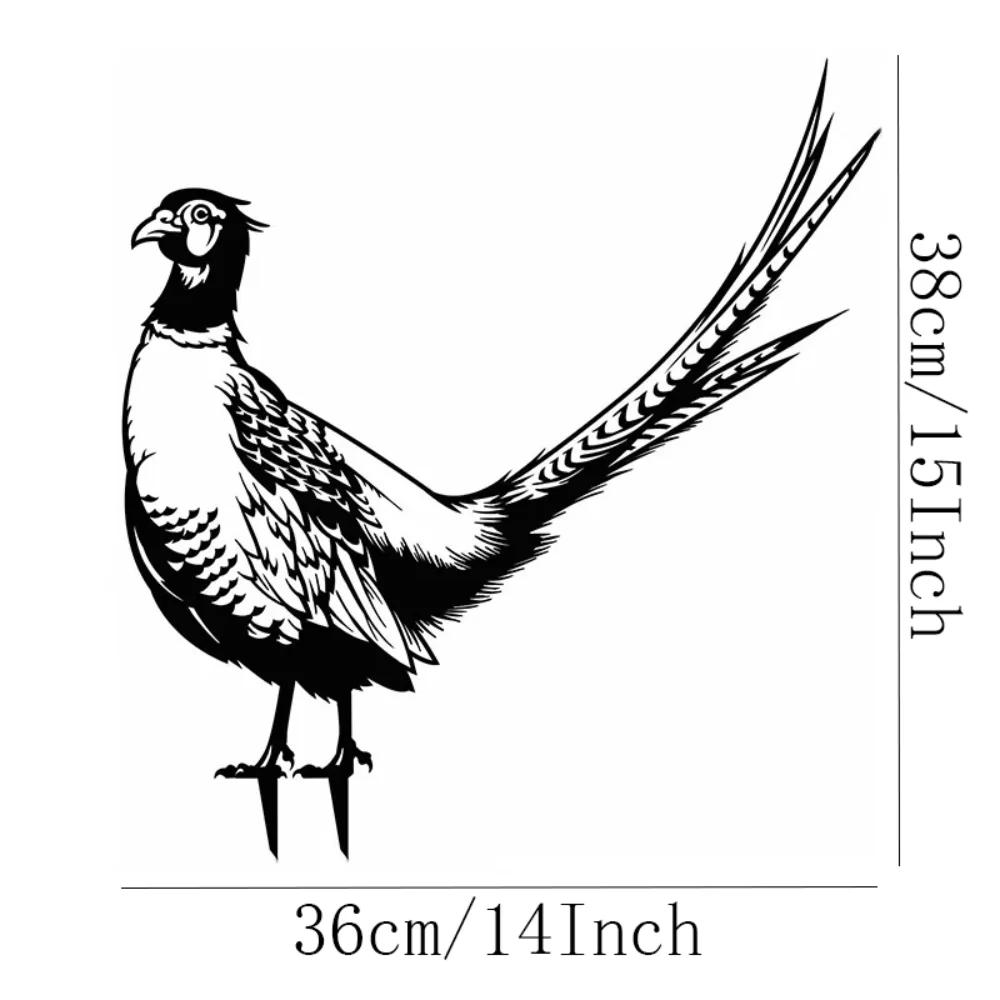 Pheasant Garden Decoration Retro Metal Plate for Backyard and Tree Art, Silhouette Iron Art for Courtyards or Rooms