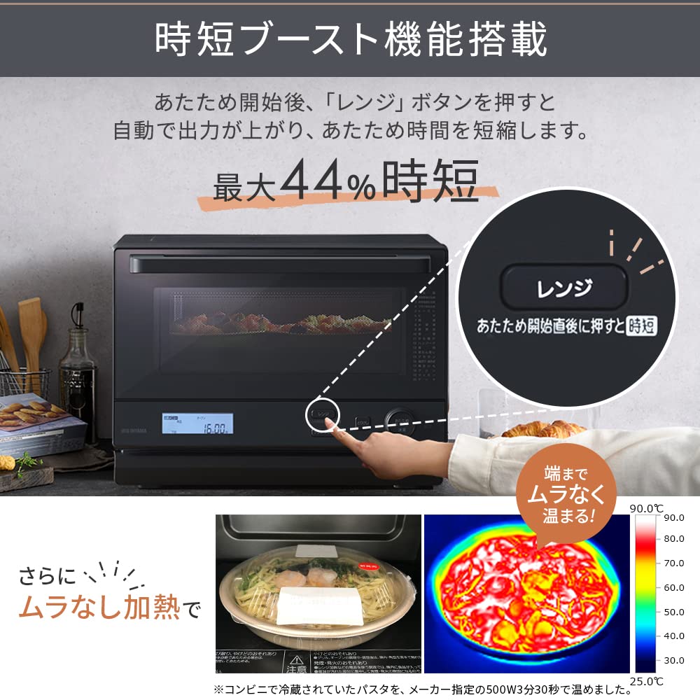 Iris Ohyama Паровая микроволновая печь 18 л Плоский стол Экономия времени Скорость приготовления Подогрев Автоматическое меню 20 типов Белый MO-F1808-CW