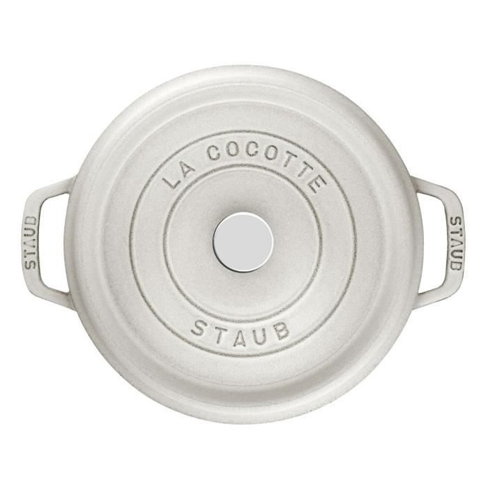 Cocotte Ronde - STAUB - Truffe Blanche - 18 cm - Fonte Émaillée - 1,7 l