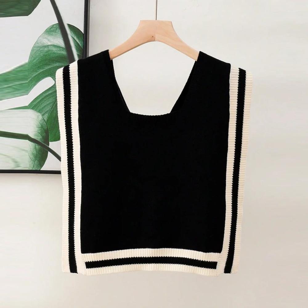 Solid Color Neck Shawl Warm Detachable Collars Scarf New Knitted Shawl Autumn Winter