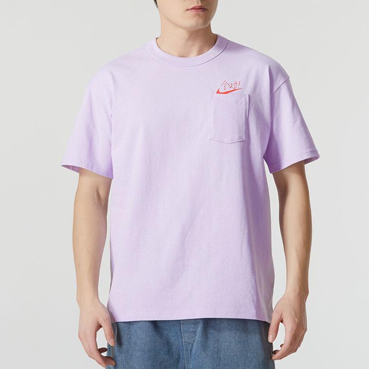 Nike Спортивная одежда Дофамин Принт Логотипа Дышащая Футболка с Коротким Рукавом Мужские Топы Фиолетовый HF6594517