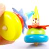2Pcs Random Color Wooden Clown Spinning Top Tumbler Toy Clown  Educational Gift for Kids Baby