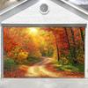 One autumn photography background, showcasing the beauty of a deciduous forest path, party decoration