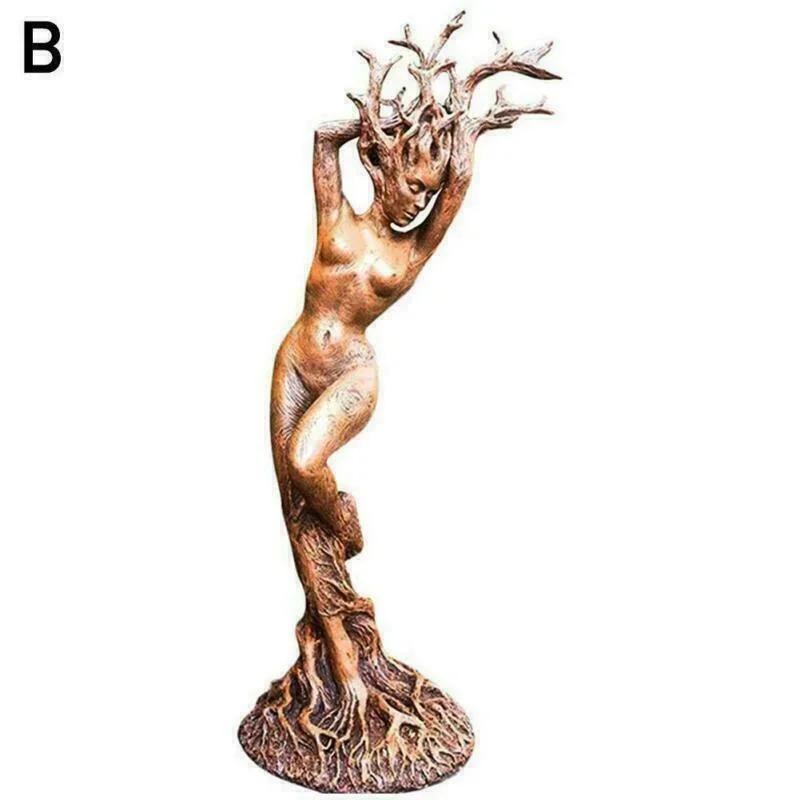 Статуэтка лесной богини, пара, смола, настольное украшение, ремесло, садовые украшения, фигурка бога дерева, статуэтка, украшения