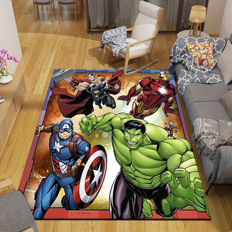 1 шт. Коврик для пола Marvel Мстители Супергерои, Нескользящий коврик, Дизайн с персонажами мультфильмов, Мягкий велюр, Декор для комнаты, Моющийся