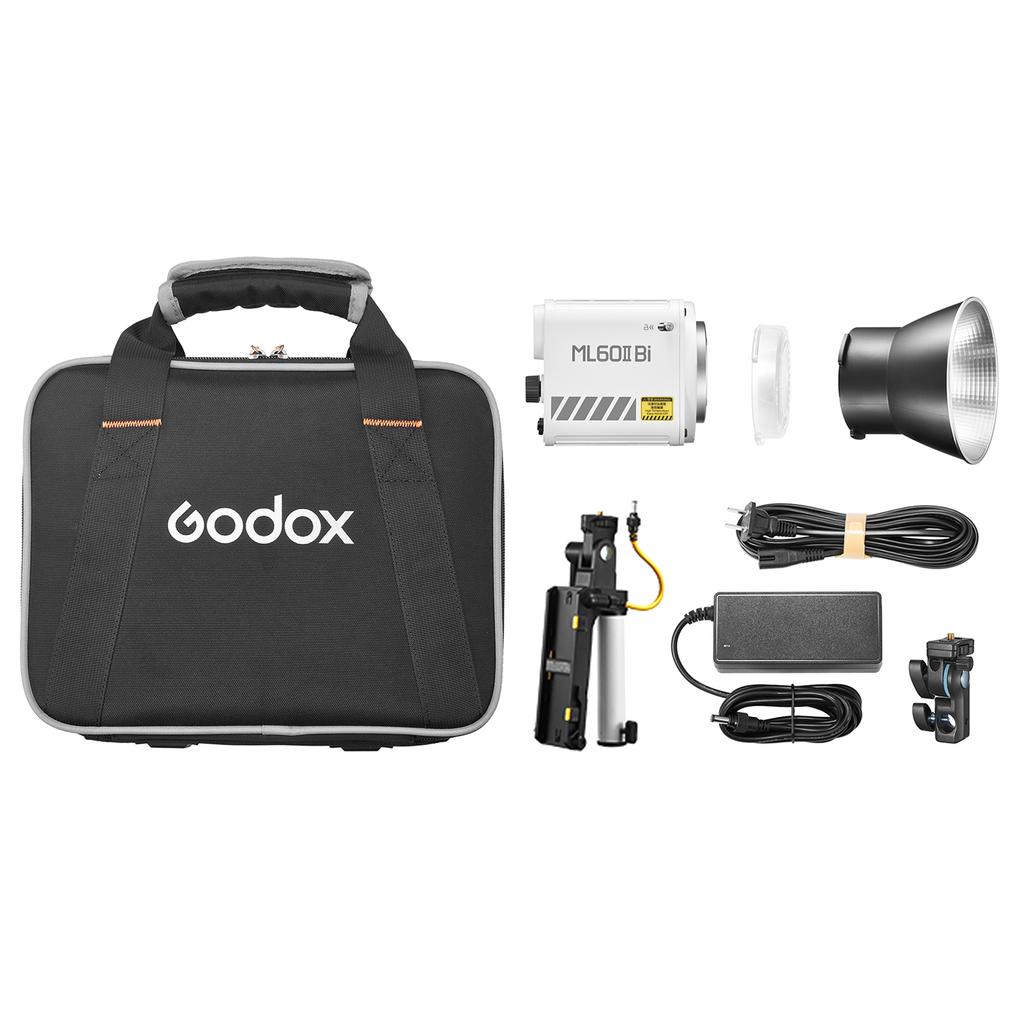 GODOX ML60II Bi Kit 70 Вт Комплект видеолампы Двухцветный светильник для фотосъемки 2800K-6500K Регулируемый индекс цветопередачи более 96 с